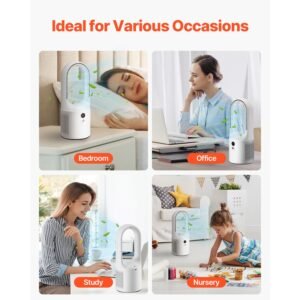 desk fan bladeless 1299 inch portable desk fan 6 speed usb quiet cooling small tower fan with rechargeable battery easy to clean kids friendly blows cold air for bedroom office home 5.jpg