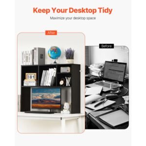 desktop bookshelf 1 tier desktop storage organizer 37 x 94 x 287 office storage rack wood display shelf desktop bookshelf hutch with anti slip feet pads for office home dorm black 1.jpg