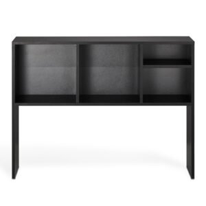 Desktop Bookshelf, 1-Tier Desktop Storage Organizer, 37" x 9.4" x 28.7" Office Storage Rack Wood Display Shelf, Desktop Bookshelf Hutch with Anti-Slip Feet Pads, for Office, Home & Dorm, Black