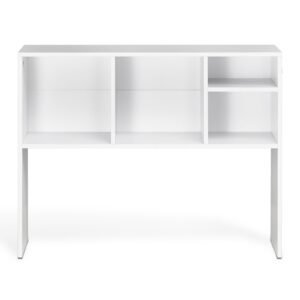 Desktop Bookshelf, 1-Tier Desktop Storage Organizer, 37" x 9.4" x 28.7" Office Storage Rack Wood Display Shelf, Desktop Bookshelf Hutch with Anti-Slip Feet Pads, for Office, Home & Dorm, White