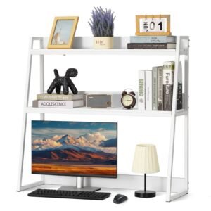 desktop bookshelf 2 tier desktop storage organizer 374 x 126 x 354 office desk storage rack display shelf desktop bookshelf hutch with anti slip feet pads for home dorm white 5.jpg