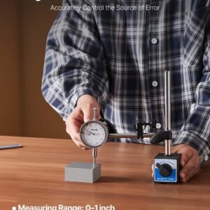 dial test indicator, 0.001 inch accuracy, 0 1 inch measuring range, easy to read large dial, professional for internal diameter measurement, runout detection, flatness inspection
