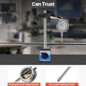 dial test indicator, 0.001 inch accuracy, 0 1 inch measuring range, easy to read large dial, professional for internal diameter measurement, runout detection, flatness inspection