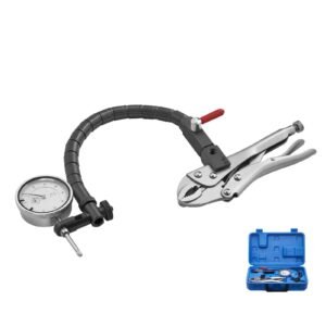 Dial Test Indicator with 360-Degree Flexible Arm and 360-Degree Locking Pliers, 0.001 inch Accuracy, 0-1 inch Range, Professional for Machine Set-Up, Narrow Area Measurement, Storage Case