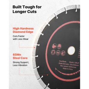 diamond blades 12 inch 3 pack concrete saw blade set 1 in arbor high hardness diamond segments 65mn steel core dry wet cutting clean edges for concrete masonry brick stone granite 3.jpg