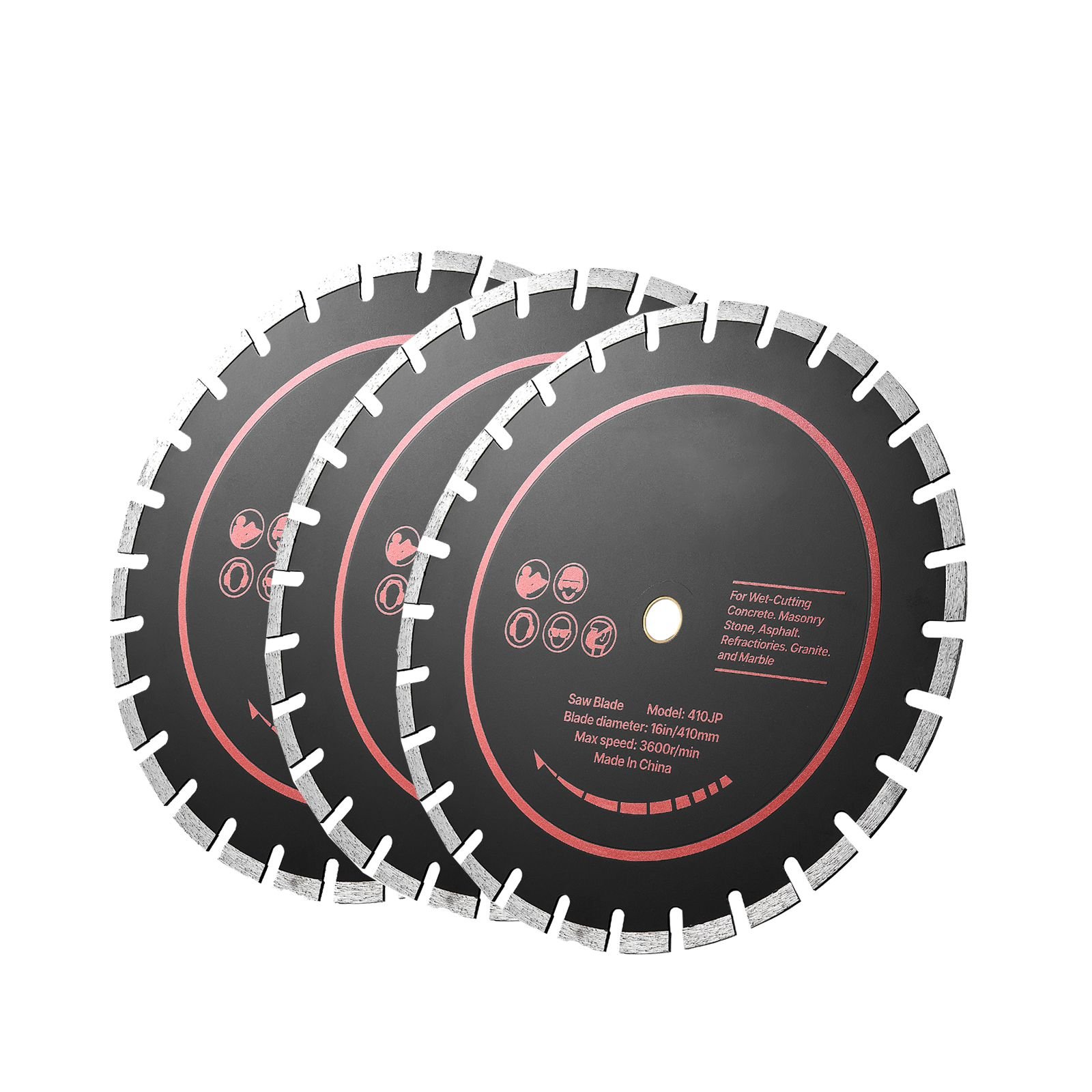 diamond blades 12 inch 3 pack concrete saw blade set 1 in arbor high hardness diamond segments 65mn steel core dry wet cutting clean edges for concrete masonry brick stone granite.jpg