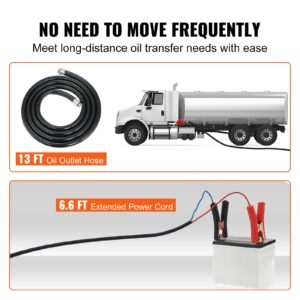 diesel fuel transfer pump kit 12v 10 gpm dc with automatic shut off nozzle hose portable electric self priming fuel transfer extractor pump kit for diesel kerosene machine transformer oil 3.jpg