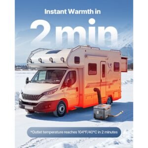 diesel heater, 8kw, dc 12v/24v, all in one portable diesel air heater with bluetooth app control, remote control and lcd screen, 1.3 gal fuel tank for trucks, vans, rvs, campers, and garages
