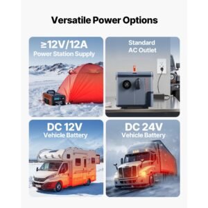 diesel heater, 8kw, dc 12v/24v, all in one portable diesel air heater with bluetooth app control, remote control and lcd screen, 1.3 gal fuel tank for trucks, vans, rvs, campers, and garages