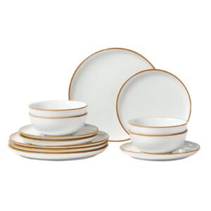 dinnerware set service for 4 12 pcs round plates and bowls sets scratch resistant ceramic dinner ware dishwasher and microwave suitable kitchen dish for dessert salad soup pasta white.jpg