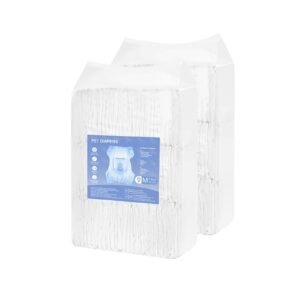 Disposable Dog Diapers, Super Absorbent Female Dog Diapers, 360° Leak-Proof Female Doggy Pet Diaper with Wetness Indicator for Heat Period, Training, Incontinence - M, 144 Count (2 Packs of 72)