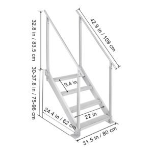 dock ladder 4 step dock stairs 30 38 adjustable height 500 lbs load capacity aluminum pontoon boat ladder with dual handrails nonslip mat for shiplakepoolmarine boarding 5.jpg