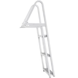 dock ladder removable 3 steps 350 lbs load capacity aluminum alloy pontoon boat ladder with 4 wide step nonslip mat easy to install for shiplakepoolmarine boarding 4.jpg