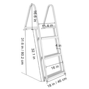 dock ladder removable 3 steps 350 lbs load capacity aluminum alloy pontoon boat ladder with 4 wide step nonslip mat easy to install for shiplakepoolmarine boarding 5.jpg