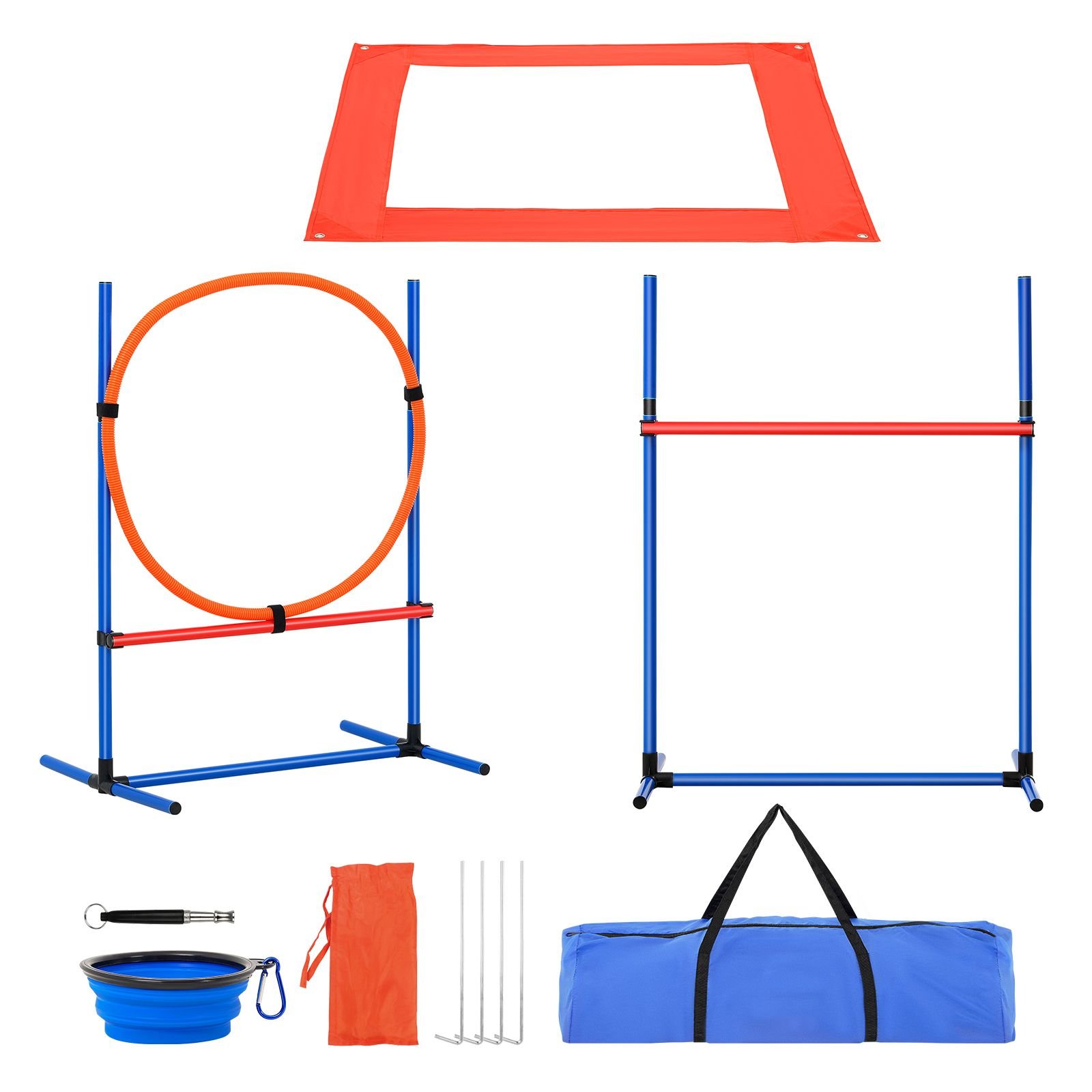 dog agility training equipment 4 pcs set with adjustable high hurdles6 weave polesjump ringsquare pause boxwhistlefoldable bowl puppy obstacle course kit for backyard indoor outdoor.jpg