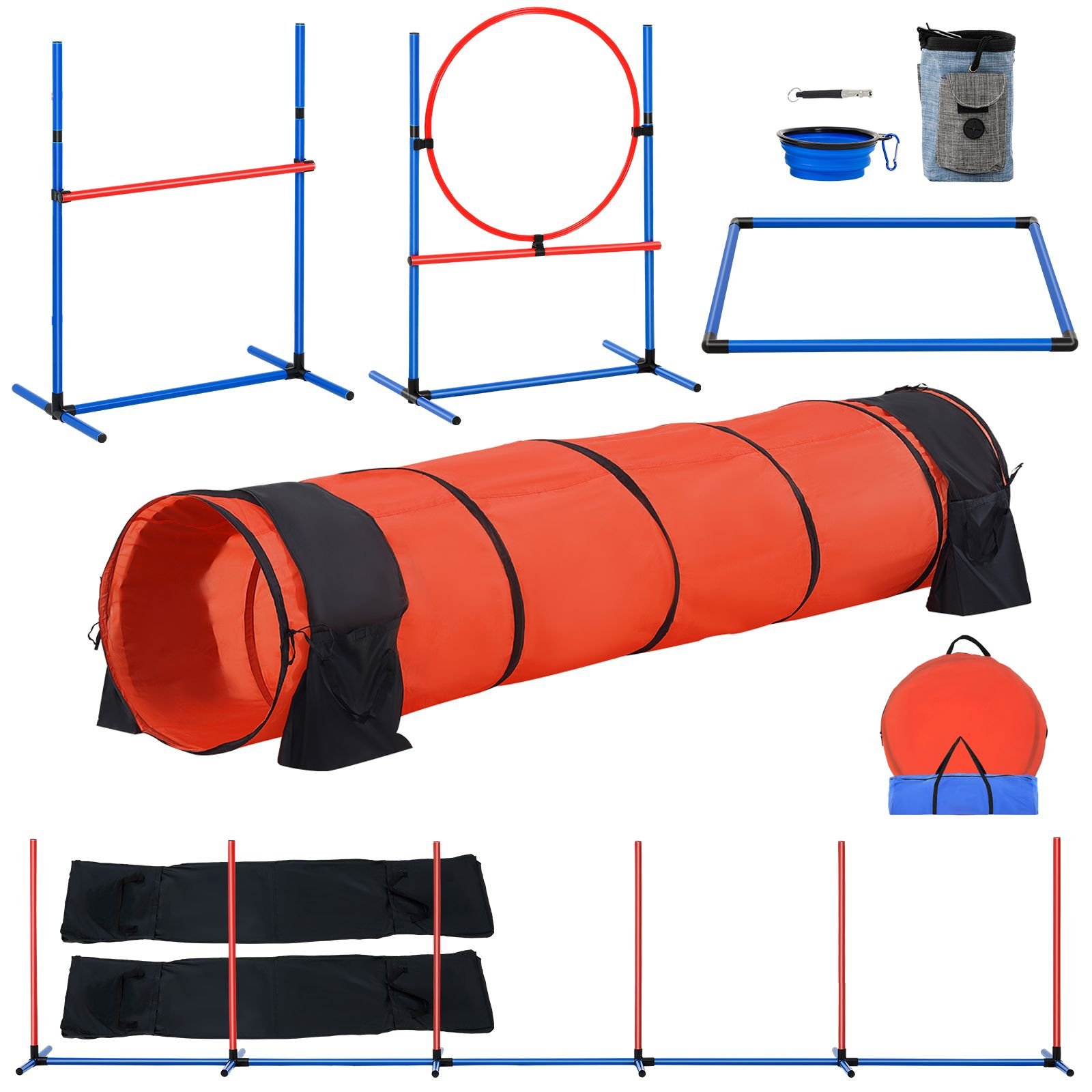dog agility training equipment 5 pcs set upgrade with adjustable high hurdles6 weave polesextended tunneljump ringpause boxwhistlefoldable bowlpuppy obstacle course kit with storage bag.jpg