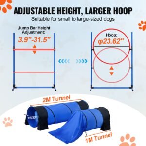dog agility training equipment 7 pcs set w adjustable high hurdles6 weave poles2 tunnelsjump ringpause boxwhistlefoldable bowlpuppy obstacle course kit w 3 bags 3.jpg