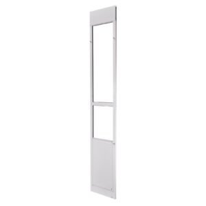 Dog Door for Sliding Glass Door, 91 to 96 in Adjustable Height, Aluminum Alloy Frame with Metal Rotating Hinges, Lock Design, 13 5/8 x 23 5/8 in Flap, Sliding Glass Pet Door for Renters