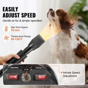 dog dryer 2000w27hp dog blow dryer pet grooming dryer with adjustable speed and temperature control pet hair dryer with 4 nozzles and extendable hose grey and black 2.jpg