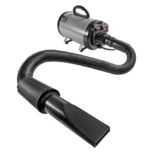 dog dryer 2000w27hp dog blow dryer pet grooming dryer with adjustable speed and temperature control pet hair dryer with 4 nozzles and extendable hose grey and black 5.jpg