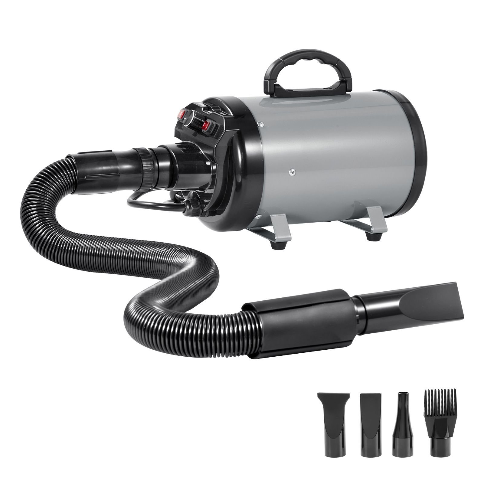dog dryer 2000w27hp dog blow dryer pet grooming dryer with adjustable speed and temperature control pet hair dryer with 4 nozzles and extendable hose grey and black.jpg