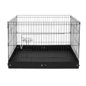 Dog Playpen, 4 Pcs 24 x 36 in Panels Foldable Metal Pet Exercise Pen, Dog Fence Indoor and Outdoor Pen with Door and 600D Oxford Fabric Bottom Pad, for Dogs, Cats and Other Small Animals