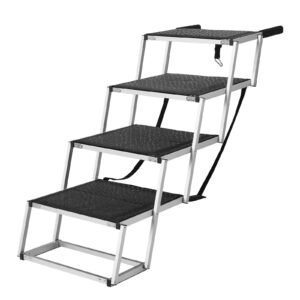 dog stair for cars wide 4 step dog car steps folding dog car ramp with nonslip surface portable pet steps lightweight aluminum for car suv and truck supports up to 250 lbs 1.jpg