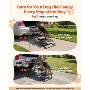 dog stairs for car 4 steps extra wide foldable dog ramp for large dogs with non slip surface portable lightweight pet stairs ladder for car suv truck high bed sofa support up to 250 lbs 1.jpg