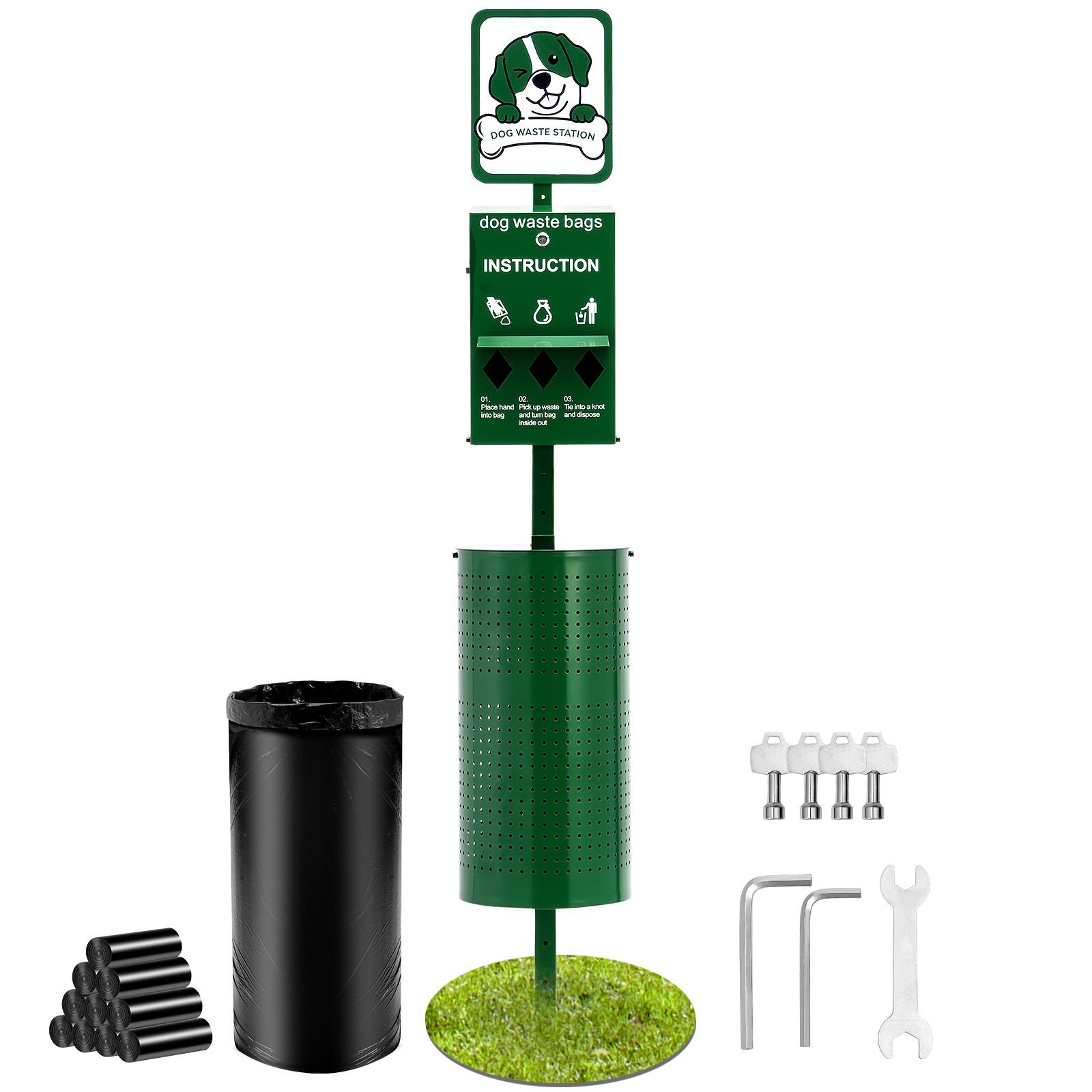 dog waste station commercial dog poop station 115 gallons pet waste bin with 50 can liners bag dispenser 600 waste bags outdoor dog waste disposal system for backyard.jpg