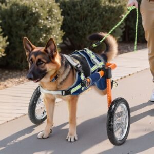 dog wheelchair for back legs lightweight 2 wheels pet wheelchair height width length adjustable dog cart with shock absorbing wheels for injured disabled dogs 48 88 lbs large 1.jpg