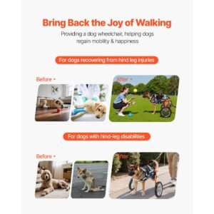 dog wheelchair for back legs lightweight 2 wheels pet wheelchair height width length adjustable dog cart with shock absorbing wheels for injured disabled dogs 48 88 lbs large 2.jpg