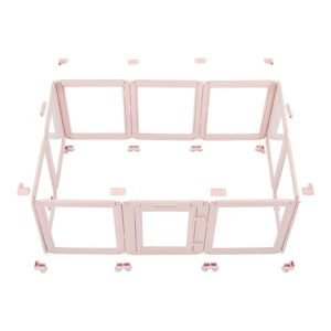 Dog Whelping Box, 60x39x23 in Plastic Dog Whelping Pen for Medium Sized Dogs, Waterproof Transparent Puppy Playpen with Windows & Door Lock, Easy to Clean, Durable Indoor Pet Dogs Cats Birth Kit