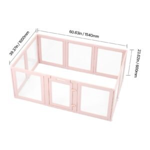 dog whelping box, 60x39x23 in plastic dog whelping pen for medium sized dogs, waterproof transparent puppy playpen with windows & door lock, easy to clean, durable indoor pet dogs cats birth kit