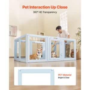 dog whelping box 76x49x30 in plastic dog whelping pen for large sized dogs waterproof puppy playpen with transparent windows door lock easy to clean durable indoor pet dogs cats birth kit 1.jpg