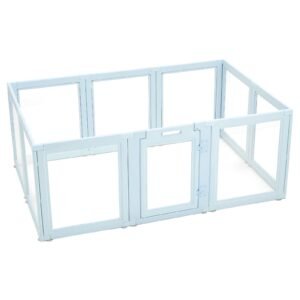 Dog Whelping Box, 76x49x30 in Plastic Dog Whelping Pen for Large Sized Dogs, Waterproof Puppy Playpen with Transparent Windows & Door Lock, Easy to Clean, Durable Indoor Pet Dogs Cats Birth Kit