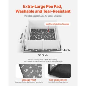dogs whelping box 48 x 48 x 181 inch plastic pvc puppies playpen with height adjustable door and washable pee pad anti deformation indoor puppy play pen for large breed dogs milk white 4.jpg