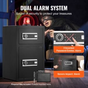 double doors 45 cuft safe box with key lock password safe lock box with fireproof bag key rack led light and 2 height adjustable and removable divider 2.jpg