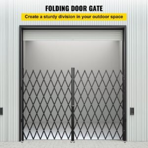 double folding security gate 5 h x 10 w folding door gate steel accordion security gate flexible expanding security gate 360 rolling barricade gate scissor gate or door with keys 1.jpg