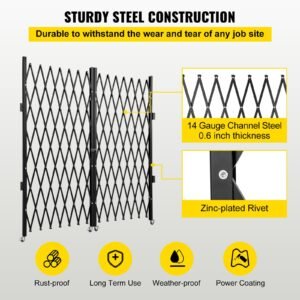 double folding security gate 5 h x 10 w folding door gate steel accordion security gate flexible expanding security gate 360 rolling barricade gate scissor gate or door with keys 3.jpg