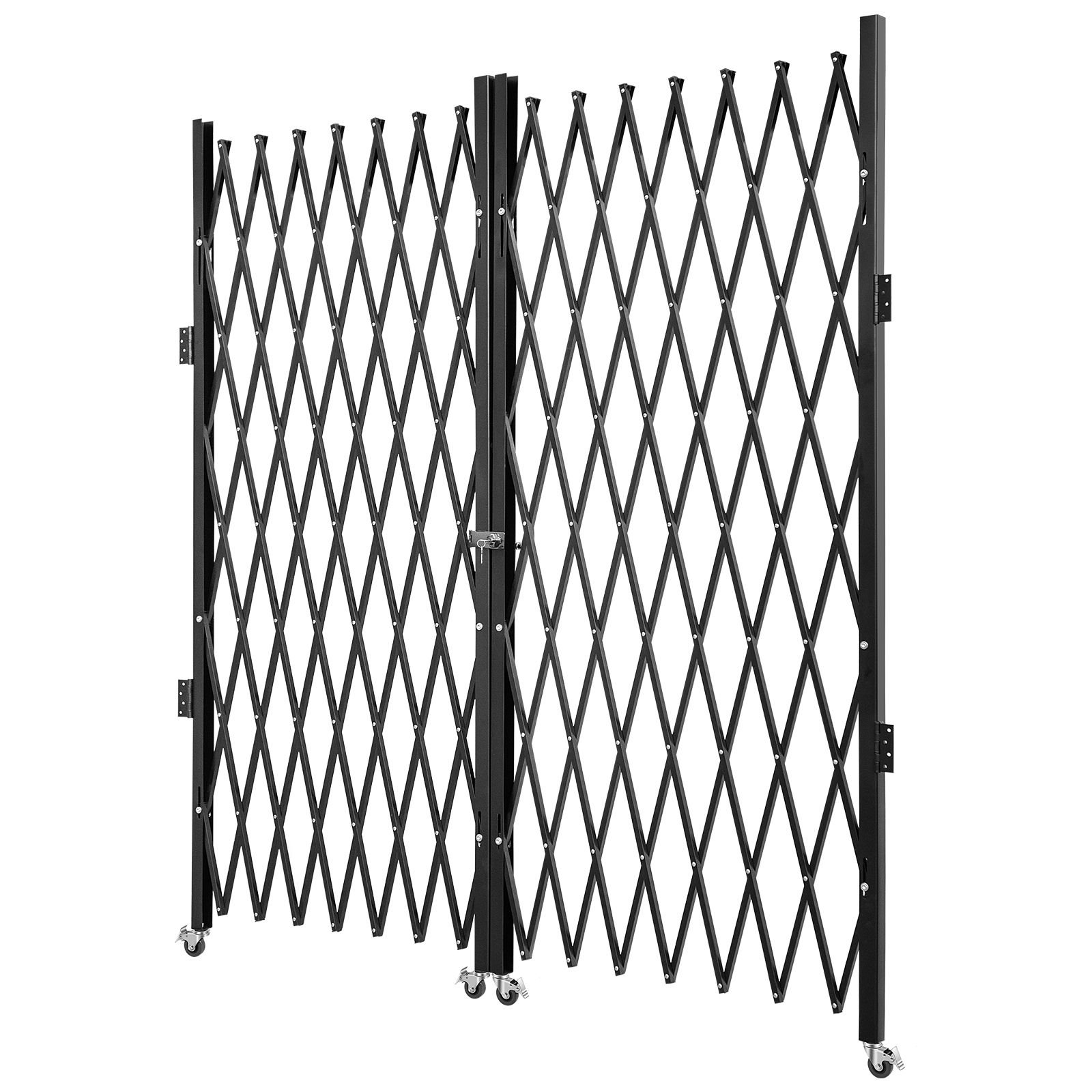 double folding security gate 5 h x 10 w folding door gate steel accordion security gate flexible expanding security gate 360 rolling barricade gate scissor gate or door with keys.jpg