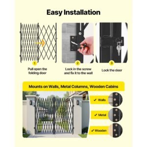 double folding security gate lockable scissor gate with 360 swivel casters outdoor barricade steel retractable gates for entry security garage warehouse pool 15512 x 8681 in w x h 4.jpg