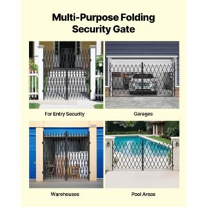 double folding security gate lockable scissor gate with 360 swivel casters outdoor barricade steel retractable gates for entry security garage warehouse pool 15512 x 8681 in w x h 5.jpg