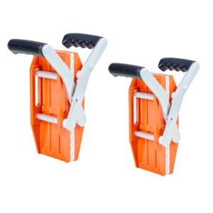 Double Handed Stone Carrying Clamps, 660 lbs Load Capacity, 2 Pack Granite Panel Carriers Lifting Tools with Rubber-lined (0-2.36 Inches), Heavy Duty lifting Clamps for Plywood, Glass, Granite