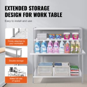 double overshelf double tier stainless steel overshelf 12 x 60 inch double deck overshelf height adjustable overshelf prep work table for kitchen restaurant and workshop 3.jpg