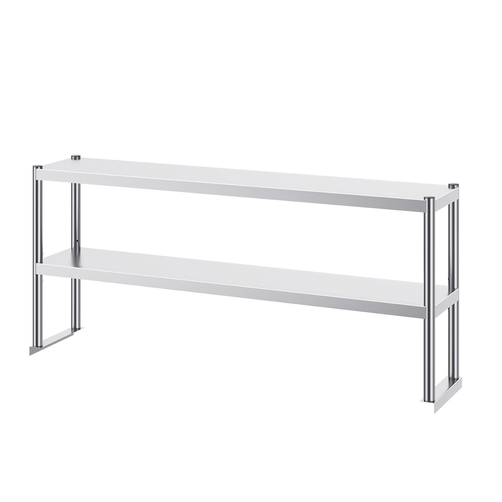 double overshelf double tier stainless steel overshelf 12 x 60 inch double deck overshelf height adjustable overshelf prep work table for kitchen restaurant and workshop.jpg