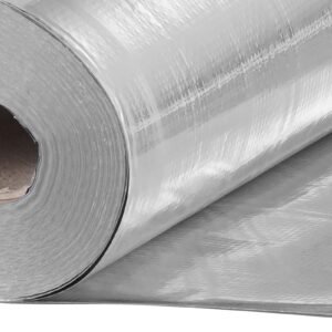 double reflective insulation roll woven fabric radiant barrier 65 mil 48 in x 250 ft aluminum foil pe woven cloth heat reflective shield thermal insulation roll for window rv roof 2.jpg
