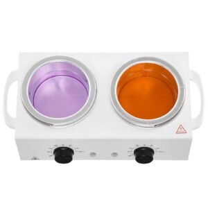 Double Wax Warmer, 1200ML Professional Dual Wax Warmer for Hair Removal, 32 - 212 F Adjustable Electric Waxing Heater Pot with 50PCS Waxing Sticks for Home Use, Beauty Salon, Spa
