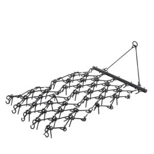 Drag Harrow, 4 x 4 ft Durable Chain Harrow with 69 Sharp Teeth, Suitable for ATV UTV Tractor, Ideal for Soil Preparation, Seeding, Smoothing Landscapes, and Yard Gravel Driveway Maintenance