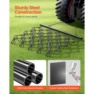 drag harrow 5 x 45 ft durable chain harrow with 60 sharp teeth suitable for atv utv tractor ideal for soil preparation seeding smoothing landscapes and yard gravel driveway maintenance 1.jpg