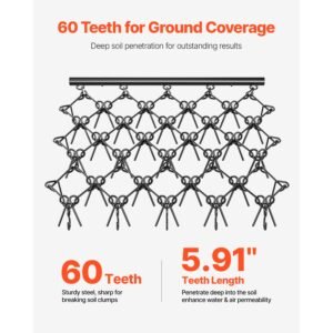 drag harrow 5 x 45 ft durable chain harrow with 60 sharp teeth suitable for atv utv tractor ideal for soil preparation seeding smoothing landscapes and yard gravel driveway maintenance 2.jpg
